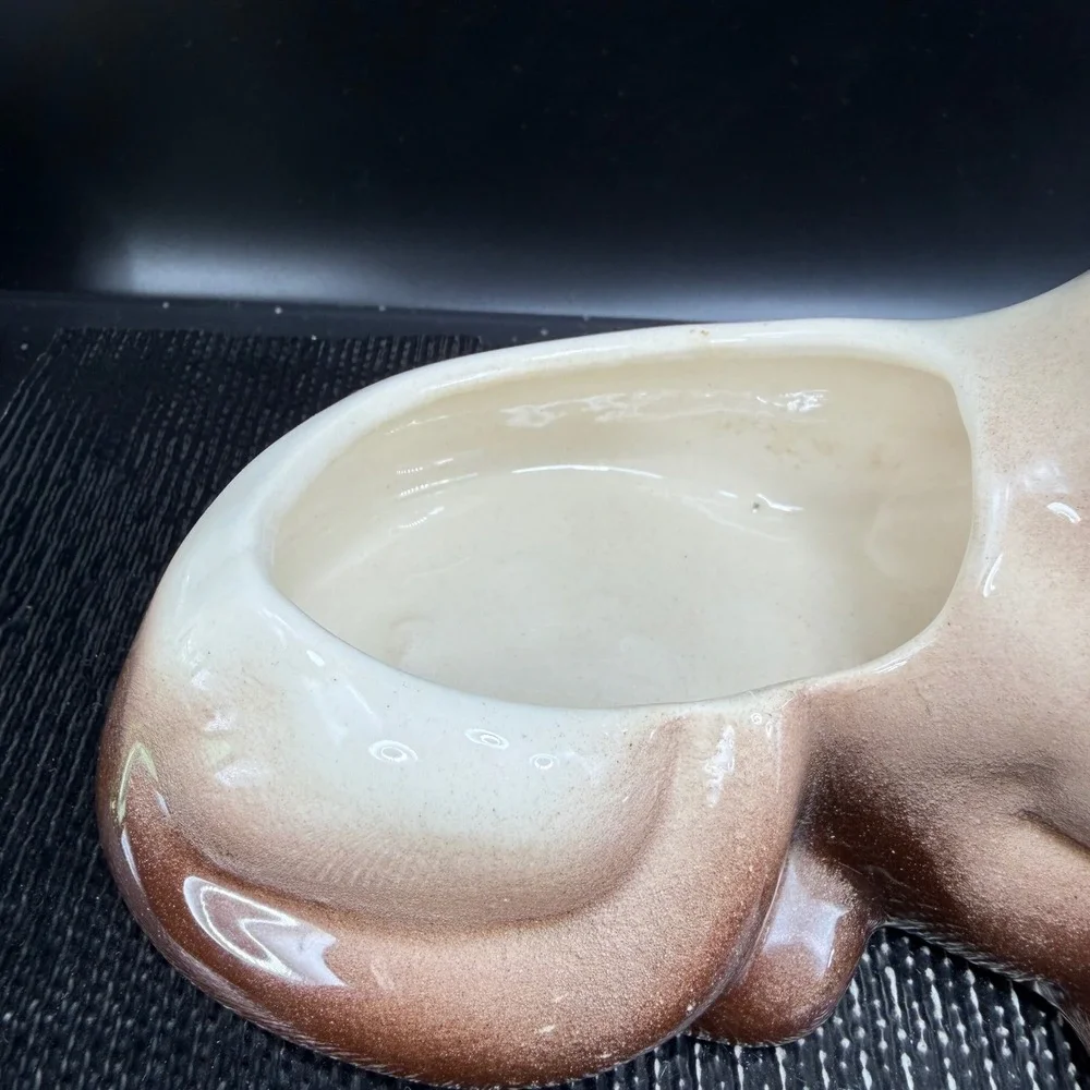 Vintage Siamese Cat Ceramic Planter Blue Eyes Mid Century Modern Figurine 9.5